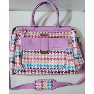 Samantha Brown Carry On Luggage Bag Houndstooth Lilac